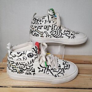 Zaba Kids Medium Tops Tennis Shoe Keith Haring Sp Ed Faux Leather - Size 3